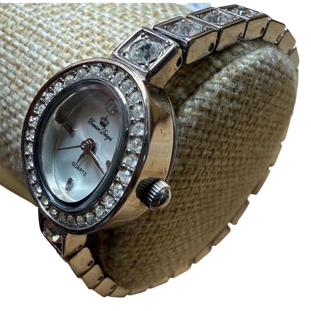 Premier Designs Silver Tone Crystal Wristwatch Sophistication Classic Trend